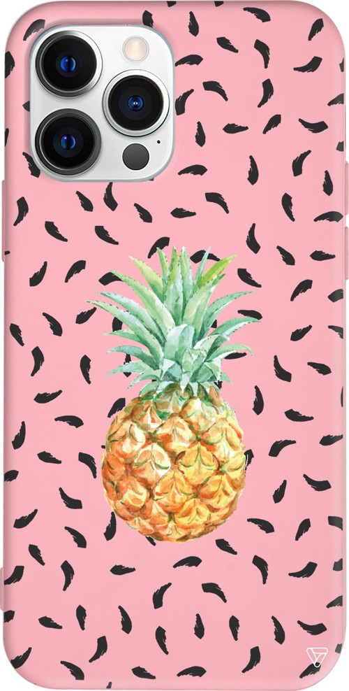 iPhone 15 Pro Max Uyumlu Pembe Renkli Silikon Ananas Telefon Kılıfı