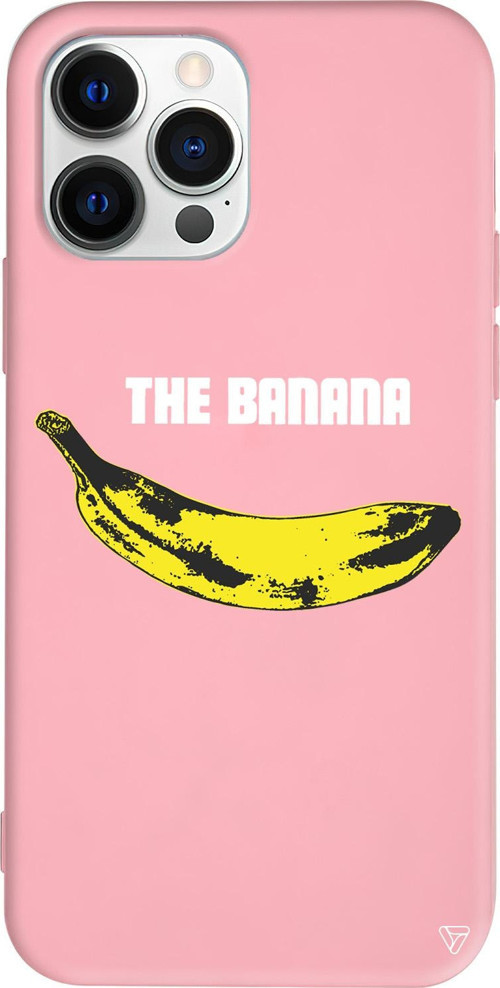 iPhone 15 Pro Max Uyumlu Pembe Renkli Silikon Andy Warhol Banana Telefon Kılıfı