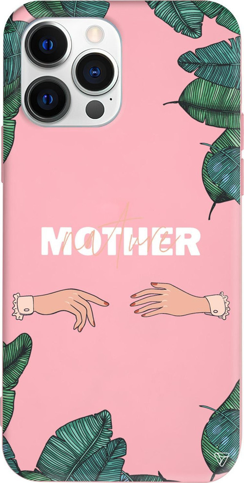 iPhone 15 Pro Max Uyumlu Pembe Renkli Silikon Nature Mother Telefon Kılıfı