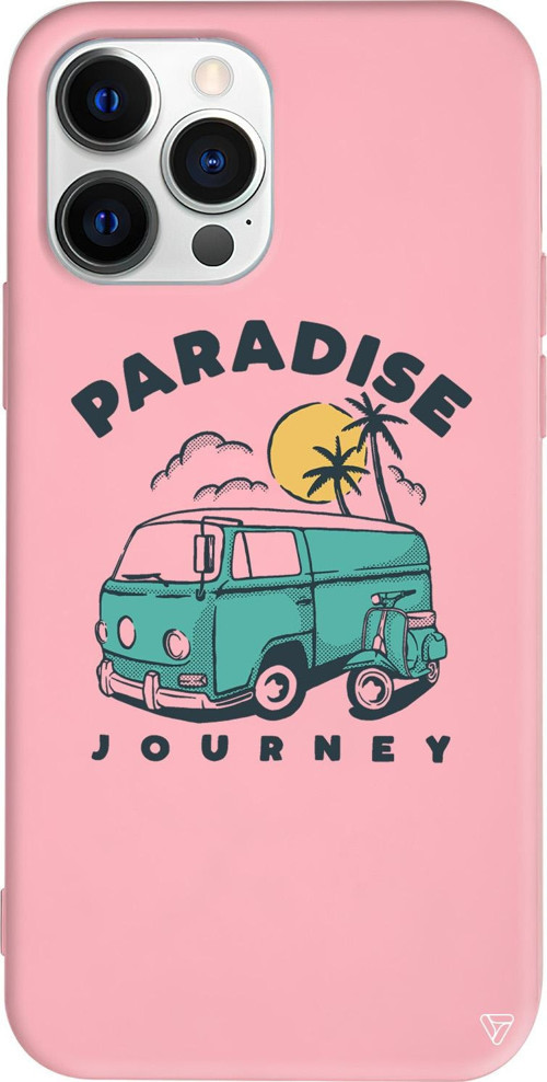 iPhone 15 Pro Max Uyumlu Pembe Renkli Silikon Paradise Telefon Kılıfı