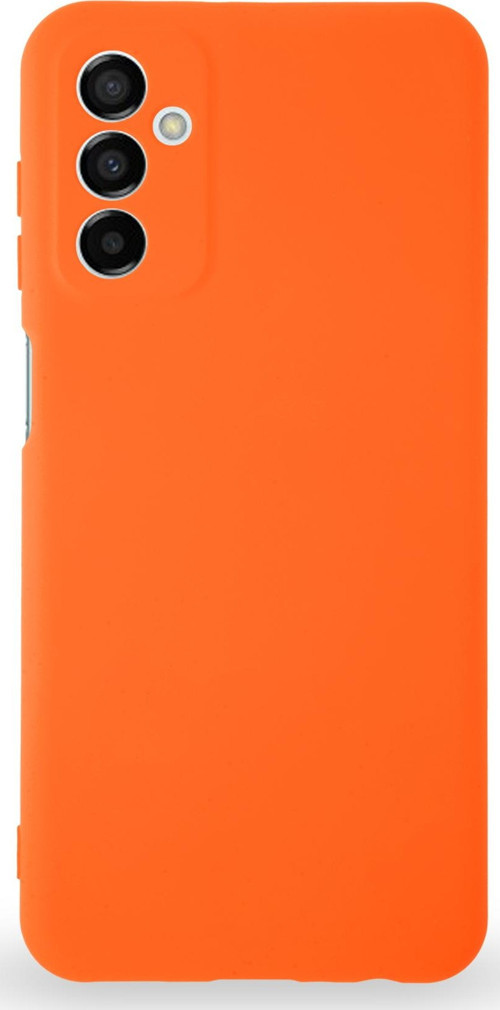 Samsung Galaxy M23 Kapak İçi Kadife Kamera Korumalı Lansman Silikon Kılıf - Neon Turuncu