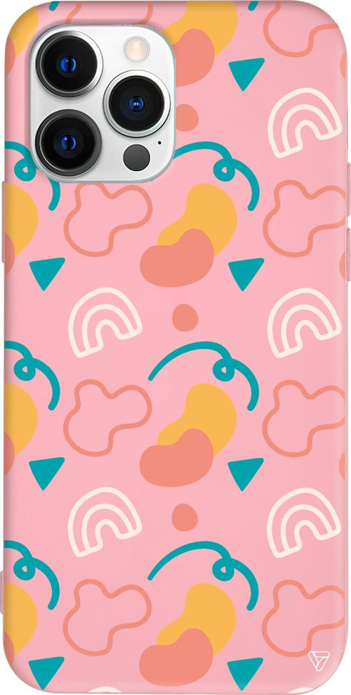 iPhone 15 Pro Max Uyumlu Pembe Renkli Silikon Abstract Koleksiyonu Abstract 8 Telefon Kılıfı