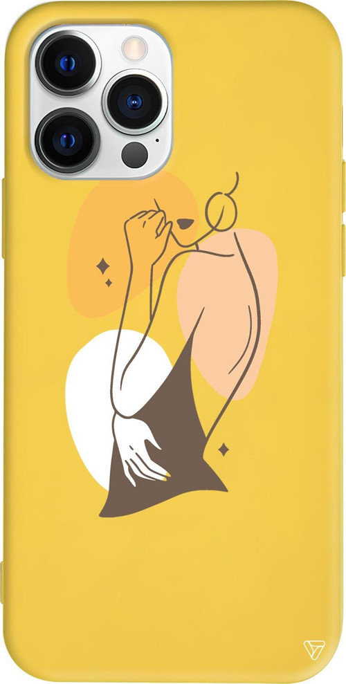 iPhone 15 Pro Max Uyumlu Sarı Renkli Silikon Olivia Telefon Kılıfı