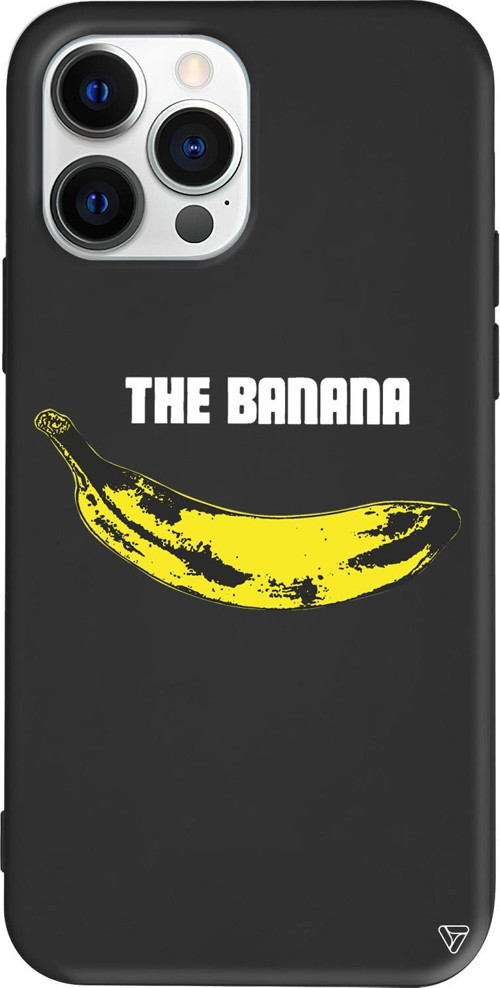 iPhone 15 Pro Max Uyumlu Siyah Renkli Silikon Andy Warhol Banana Telefon Kılıfı