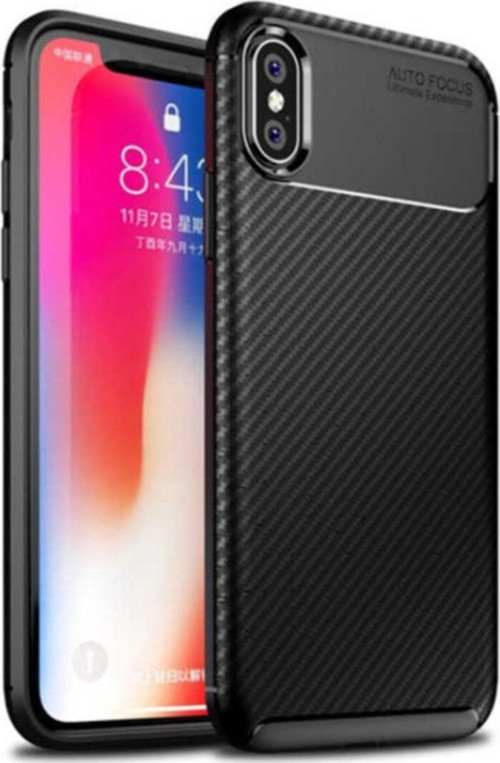 Apple İphone Xs Max Karbon Tasarımlı Kapak - Siyah