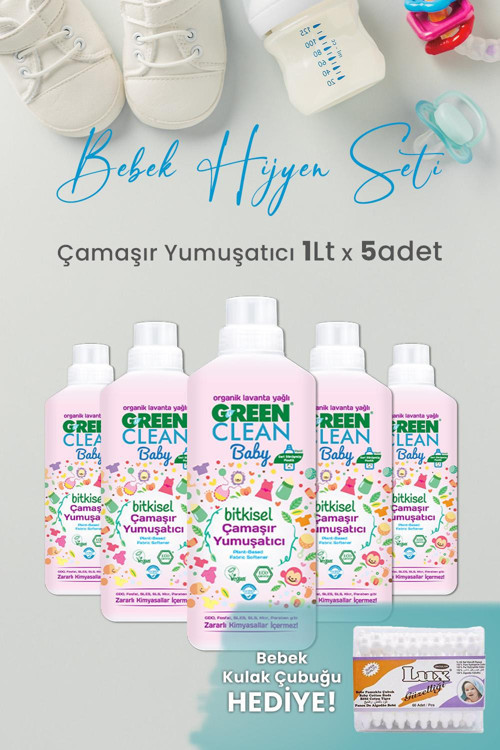 U Green Clean Baby Çamaşır Yumuşatıcı 1 L x 5 Adet ve Hediyeli