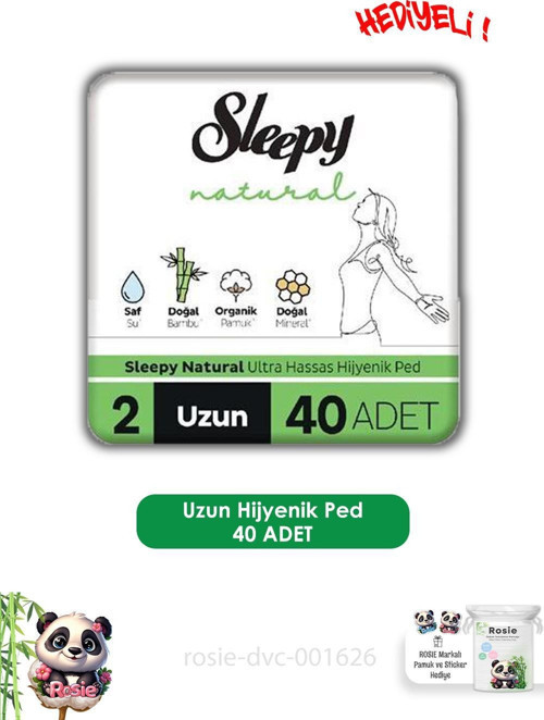 Natural Ultra Hassas Hijyenik Ped Uzun 40 Adet Ped ve ROSIE