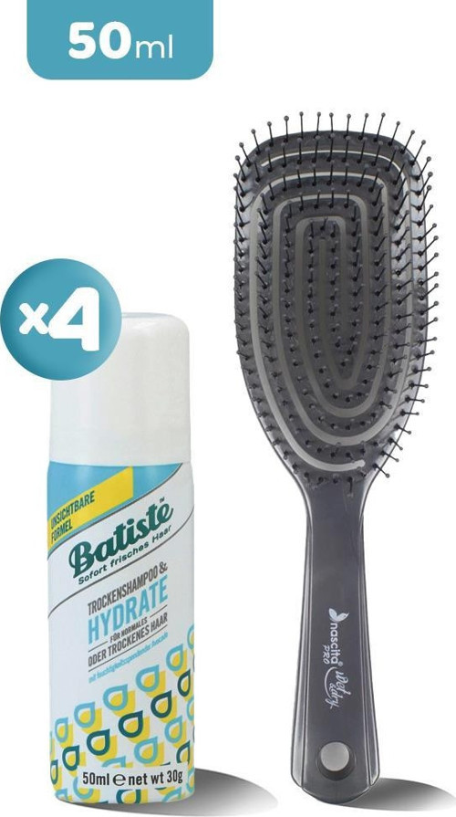 Üç Boyutlu Saç Fırçası Koyu Gri ve Batiste Kuru Şampuan x 4