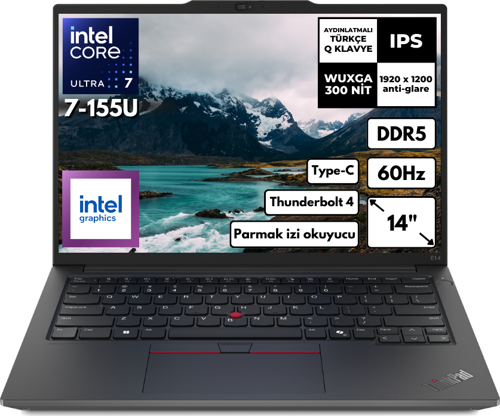 ThinkPad E14 G6 Ultra 7-155U 64-GBDDR5 1 TBSSD Intel Graphics 14" WUXGA Windows 11 Pro 21M8SALR27 BT91