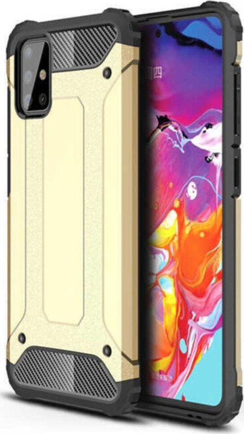 Samsung Galaxy M31S Kapak Çift Katmanlı Zırh Tank Kılıf - Gold