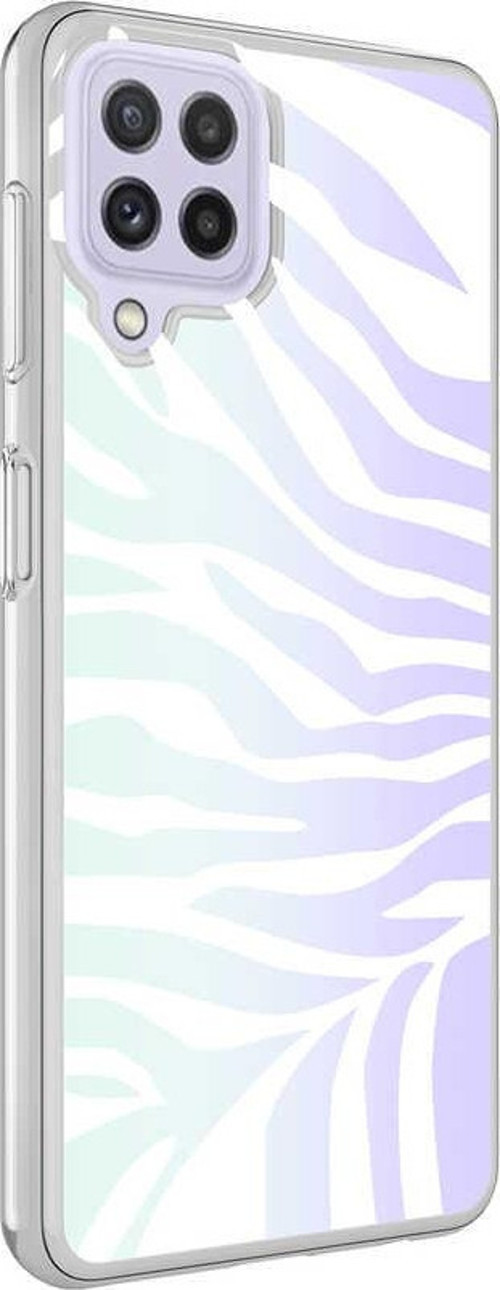 Samsung Galaxy M32 Kapak Zebra Desenli Fosforlu Silikon Kılıf