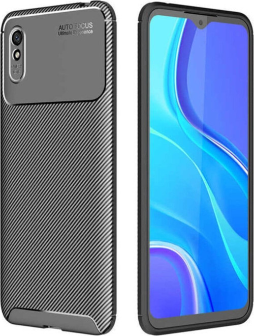 Xiaomi Redmi 9A Karbon Tasarımlı Kapak - Siyah