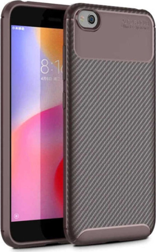 Xiaomi Redmi Go Karbon Tasarımlı Kapak - Kahverengi