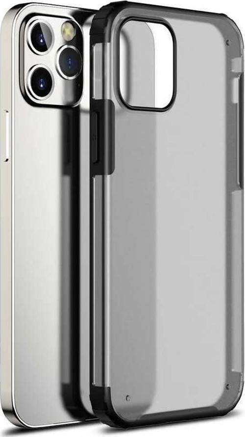 Apple iPhone 12 Pro Kılıf Renkli Silikon Kenarlı Köşe Korumalı Private Kapak - Siyah