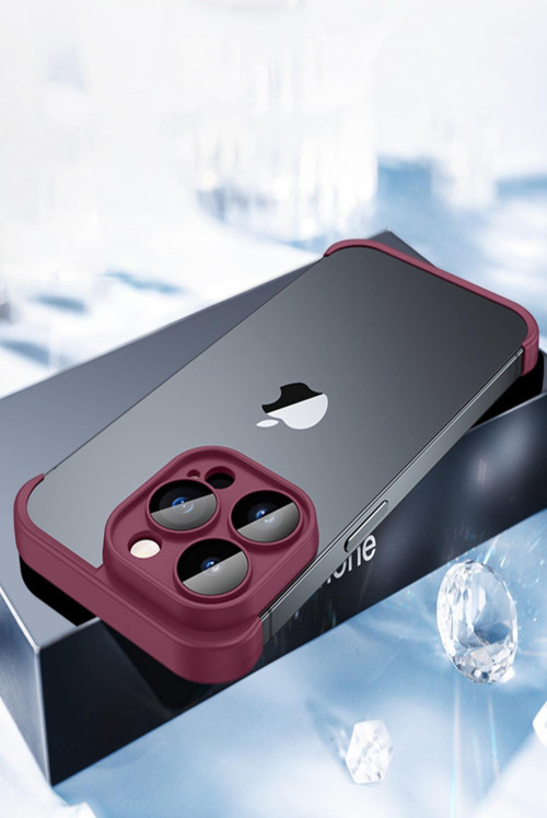 Apple iPhone 12 Pro Max Kılıf 2 Parçalı Alt Üst Kamera Lens Korumalı Sert Silikon Kapak - Mürdüm