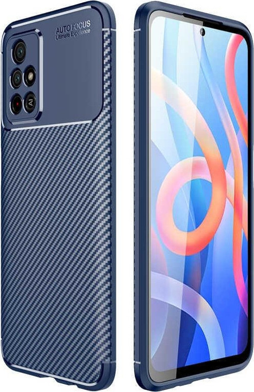 Xiaomi Redmi Note 11 Kılıf Karbon Tasarımlı Kapak - Lacivert