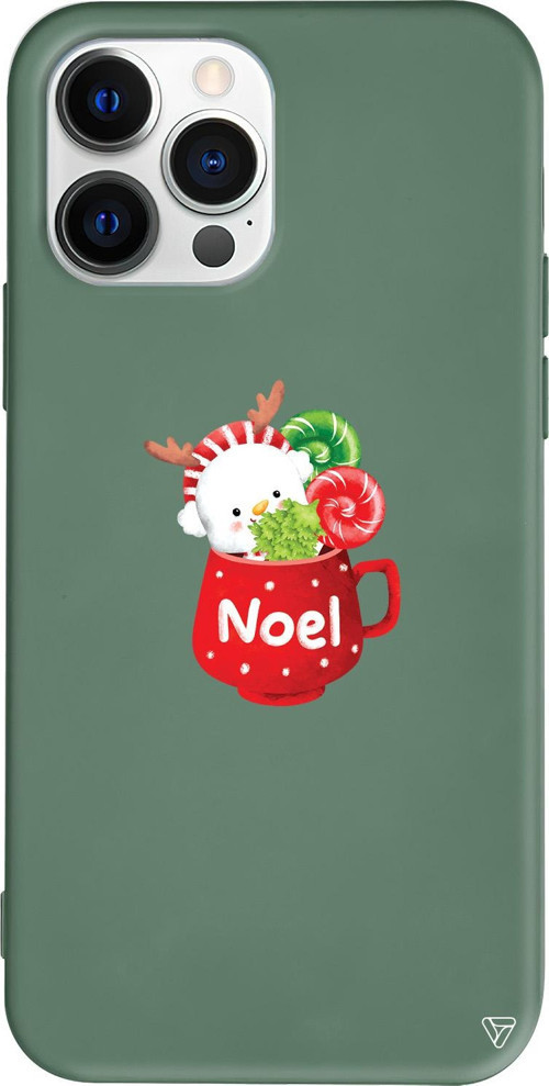 iPhone 15 Pro Max Uyumlu Yeşil Renkli Silikon A Cup Of Xmas 5 Telefon Kılıfı