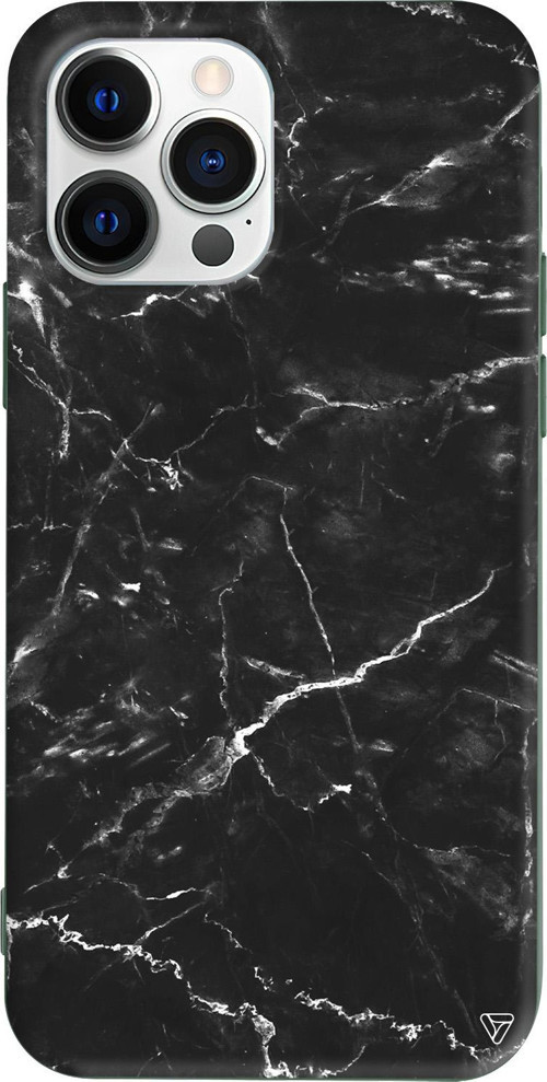 iPhone 15 Pro Max Uyumlu Yeşil Renkli Silikon Black Marble 2 Telefon Kılıfı