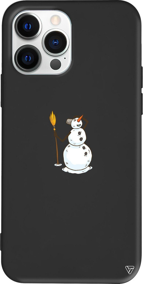 iPhone 15 Pro Max Uyumlu Siyah Renkli Silikon Snowman Looking Around Uyumlu Telefon Kılıfı