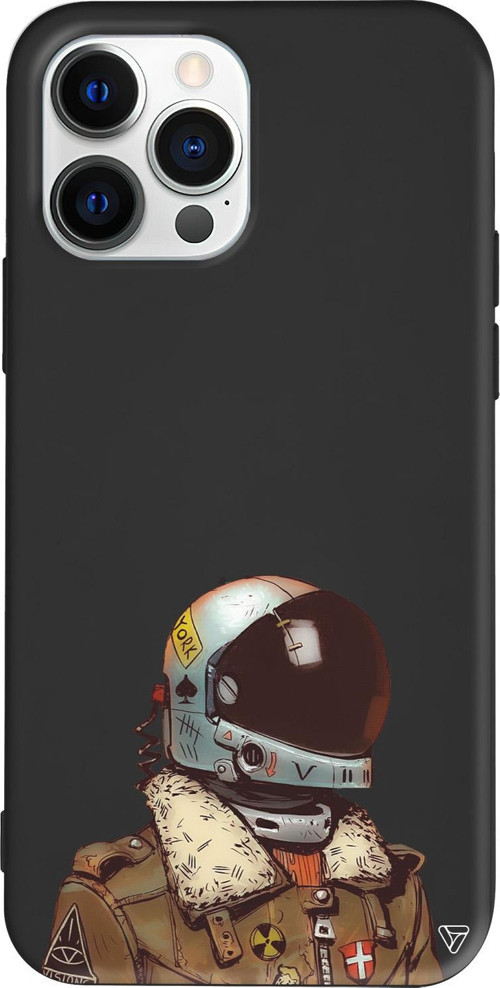 iPhone 15 Pro Max Uyumlu Siyah Renkli Silikon Motorcycle Man (Motorcu) Telefon Kılıfı