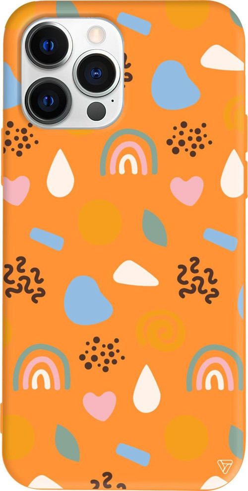 iPhone 15 Pro Max Uyumlu Turuncu Renkli Silikon Abstract Koleksiyonu Abstract 4 Telefon Kılıfı