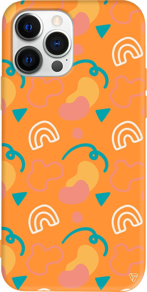 iPhone 15 Pro Max Uyumlu Turuncu Renkli Silikon Abstract Koleksiyonu Abstract 8 Telefon Kılıfı