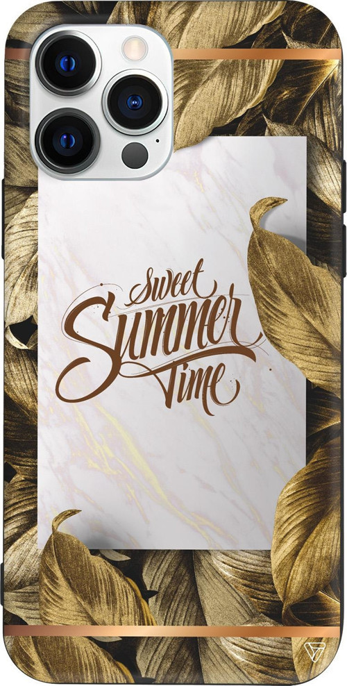 iPhone 15 Pro Max Uyumlu Siyah Renkli Silikon Sweet Summer Telefon Kılıfı