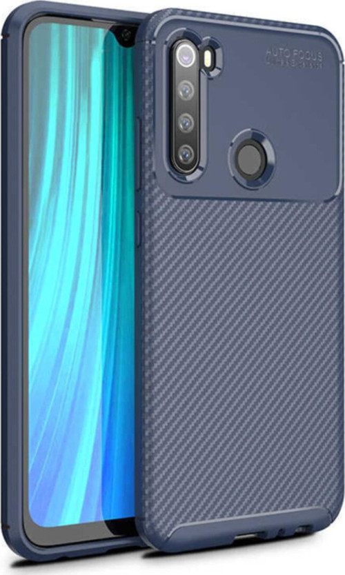 Xiaomi Redmi Note 8T Karbon Tasarımlı Kapak - Lacivert