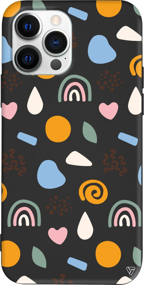 iPhone 15 Pro Max Uyumlu Siyah Renkli Silikon Abstract Koleksiyonu Abstract 4 Telefon Kılıfı