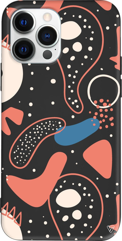 iPhone 15 Pro Max Uyumlu Siyah Renkli Silikon Abstract Koleksiyonu Bubble Telefon Kılıfı