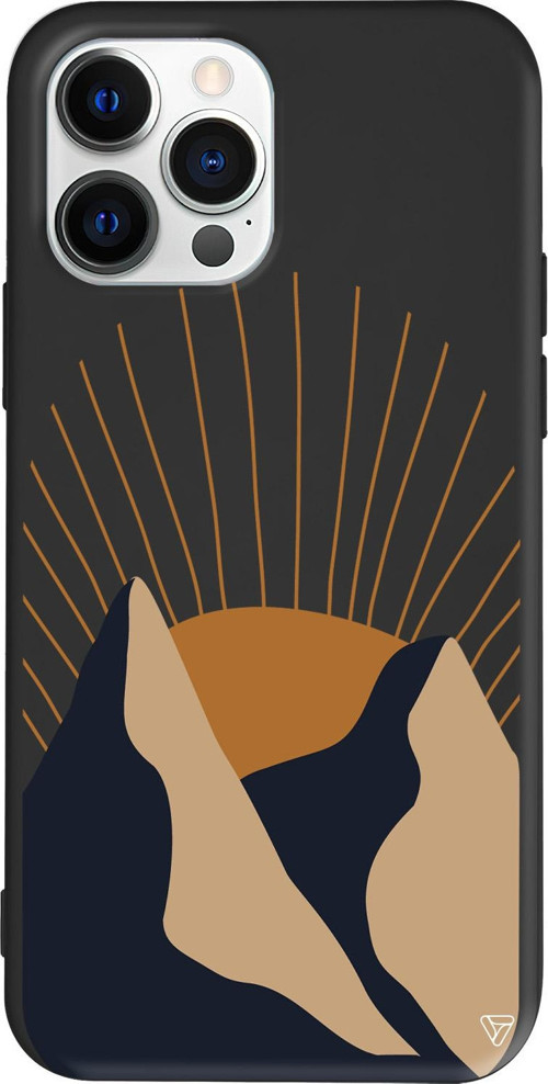 iPhone 15 Pro Max Uyumlu Siyah Renkli Silikon Abstract Koleksiyonu Mountain Telefon Kılıfı