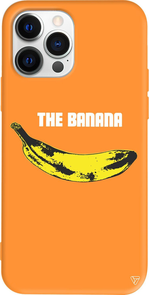 iPhone 15 Pro Max Uyumlu Turuncu Renkli Silikon Andy Warhol Banana Telefon Kılıfı