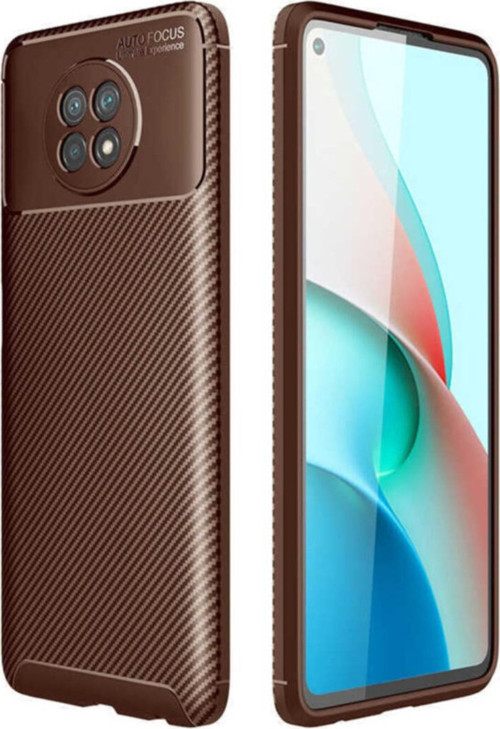 Xiaomi Redmi Note 9T Karbon Tasarımlı Kapak - Kahverengi