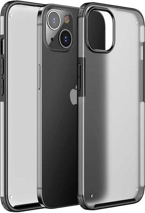 Apple iPhone 13 Mini Kılıf Renkli Silikon Kenarlı Köşe Korumalı Private Kapak - Siyah