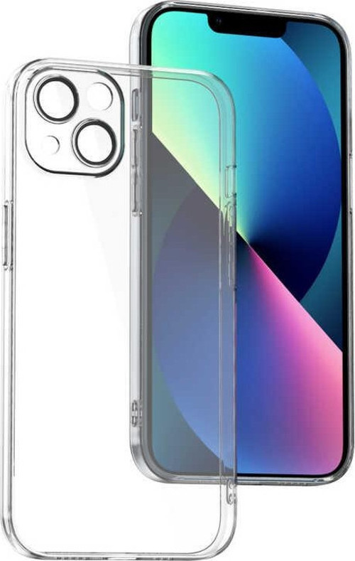 Apple iPhone 14 Plus ile Uyumlu Kapak Lens Korumalı Arkası Şeffaf Sert Mika Kılıf - Şeffaf