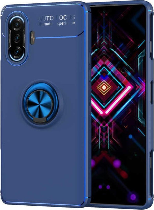 Xiaomi Redmi K40 Gaming Kılıf Renkli Yüzüklü Manyetik Silikon Kapak Mavi - Mavi