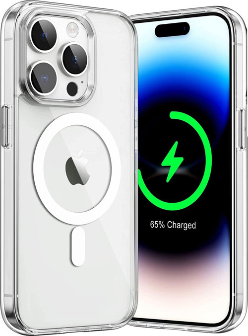 Apple iPhone 14 Pro Kapak Magsafe Kablosuz Şarj Destekli Şeffaf Kılıf