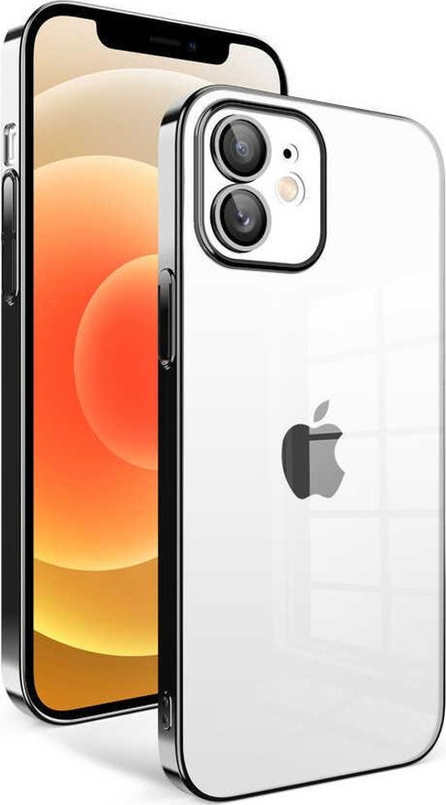 Apple iPhone 11 ile Uyumlu Kapak Lens Korumalı Arkası Şeffaf Sert Mika Kılıf - Siyah