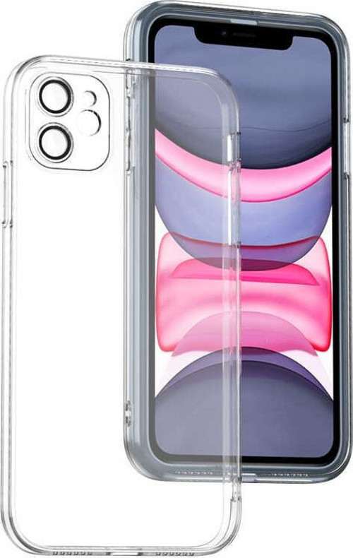 Apple iPhone 11 ile Uyumlu Kapak Lens Korumalı Arkası Şeffaf Sert Mika Kılıf - Şeffaf