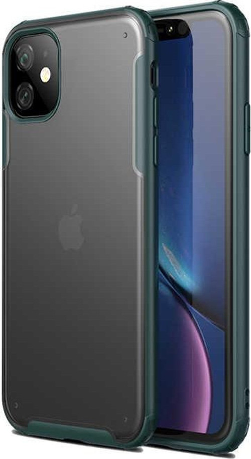 Apple iPhone 11 Kılıf Renkli Silikon Kenarlı Köşe Korumalı Private Kapak - Yeşil