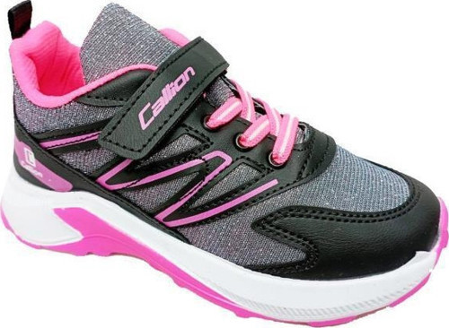 2022P Deri Kız Çocuk Sneakers Ayakkabı Siyah Fujya