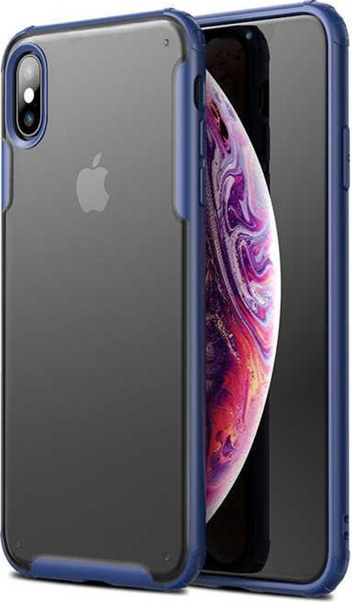 Apple iPhone XS Kılıf Renkli Silikon Kenarlı Köşe Korumalı Private Kapak - Lacivert