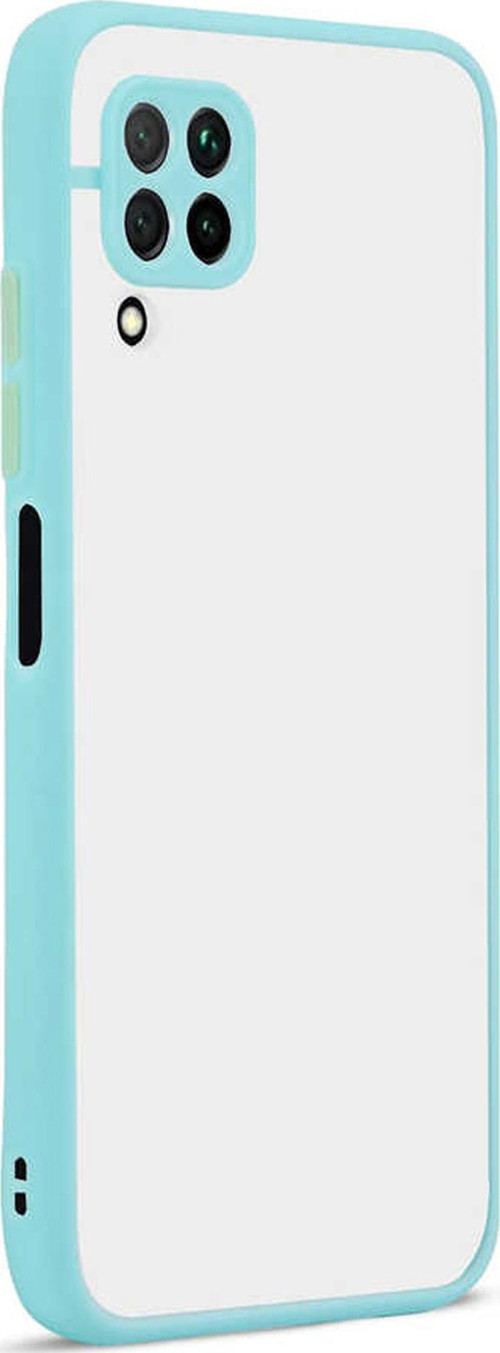 Huawei P40 Lite E Kılıf Silikon Kenarlı Düğmeleri Renkli Mat Arka Kapak - Turkuaz
