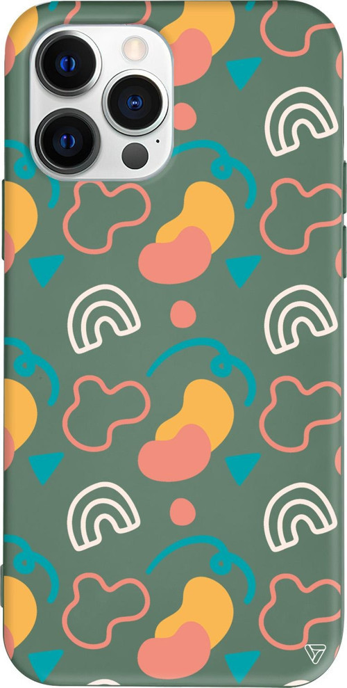 iPhone 15 Pro Max Uyumlu Yeşil Renkli Silikon Abstract Koleksiyonu Abstract 8 Telefon Kılıfı