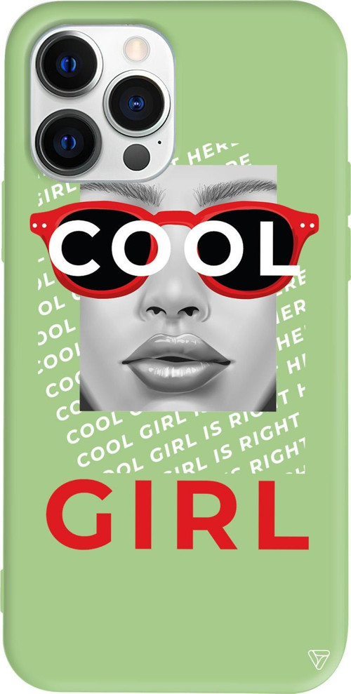 iPhone 15 Pro Uyumlu Açık Yeşil Renkli Silikon Cool Girl Telefon Kılıfı