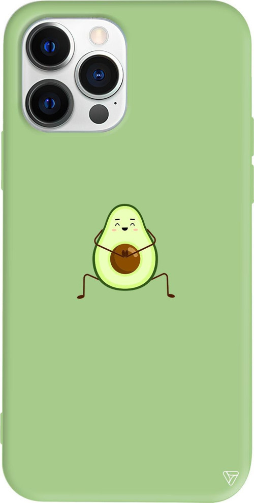 iPhone 15 Pro Uyumlu Açık Yeşil Renkli Silikon Cute Avokado Telefon Kılıfı