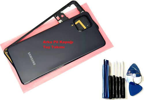 Samsung Galaxy A22 A225 4G FULL ORJ KASA Aka Pil Batarya Kapağı (TAMİR SETİ) SİYAH
