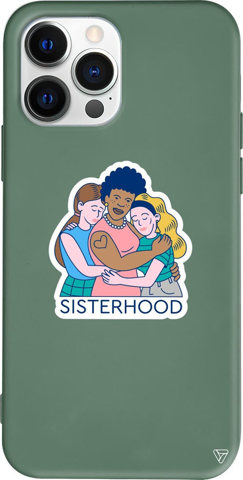 iPhone 15 Pro Max Uyumlu Yeşil Renkli Silikon Sisterhood Telefon Kılıfı