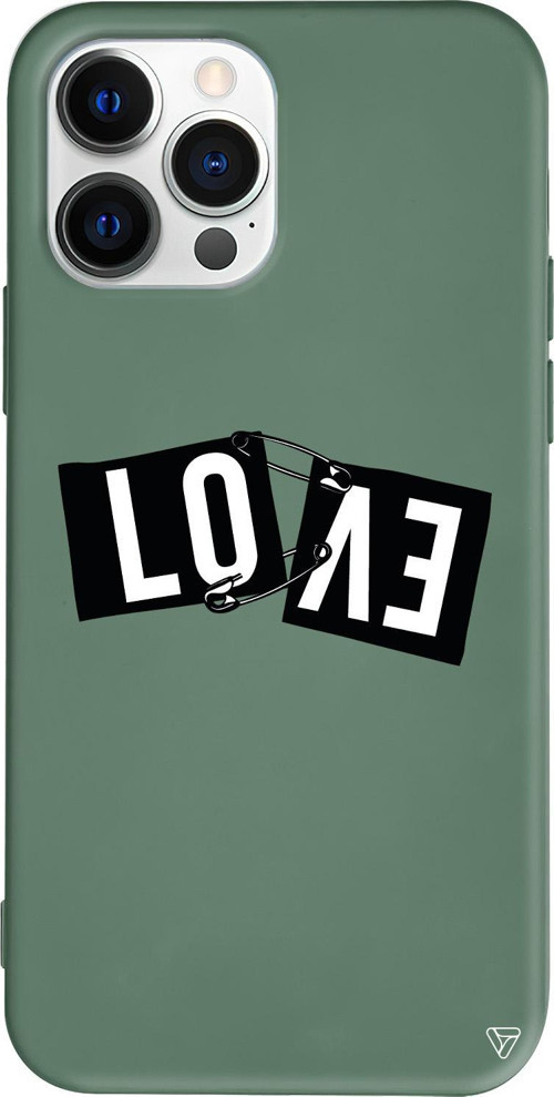iPhone 15 Pro Max Uyumlu Yeşil Renkli Silikon Love Telefon Kılıfı