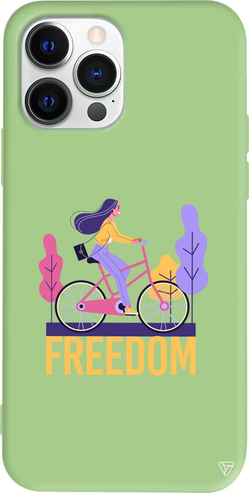 iPhone 15 Pro Uyumlu Açık Yeşil Renkli Silikon Freedom Telefon Kılıfı